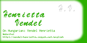 henrietta vendel business card